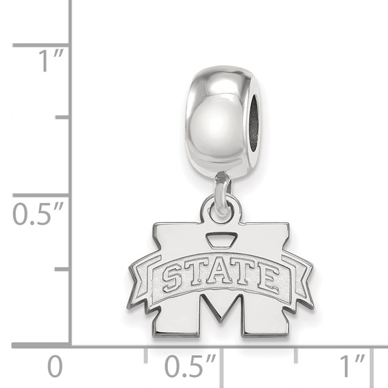 SS Rh-p LogoArt Mississippi State University XS Dangle Bead Charm