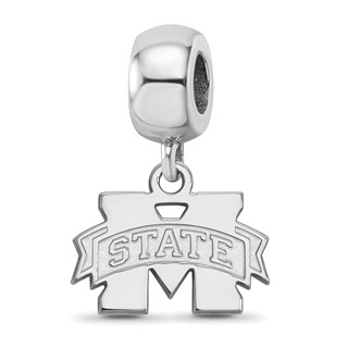 SS Rh-p LogoArt Mississippi State University XS Dangle Bead Charm