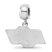 Sterling Silver Rhodium-plated LogoArt Oklahoma State University O-s-u Small Dangle Bead Charm view 4