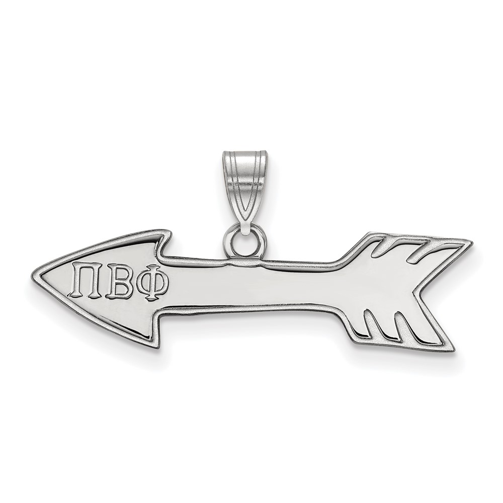 Sterling Silver Rhodium-plated LogoArt Pi Beta Phi Sorority Symbol Small Pendant