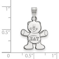 Sterling Silver Rhodium-plated LogoArt Sigma Delta Tau Sorority Symbol Small Pendant view 2