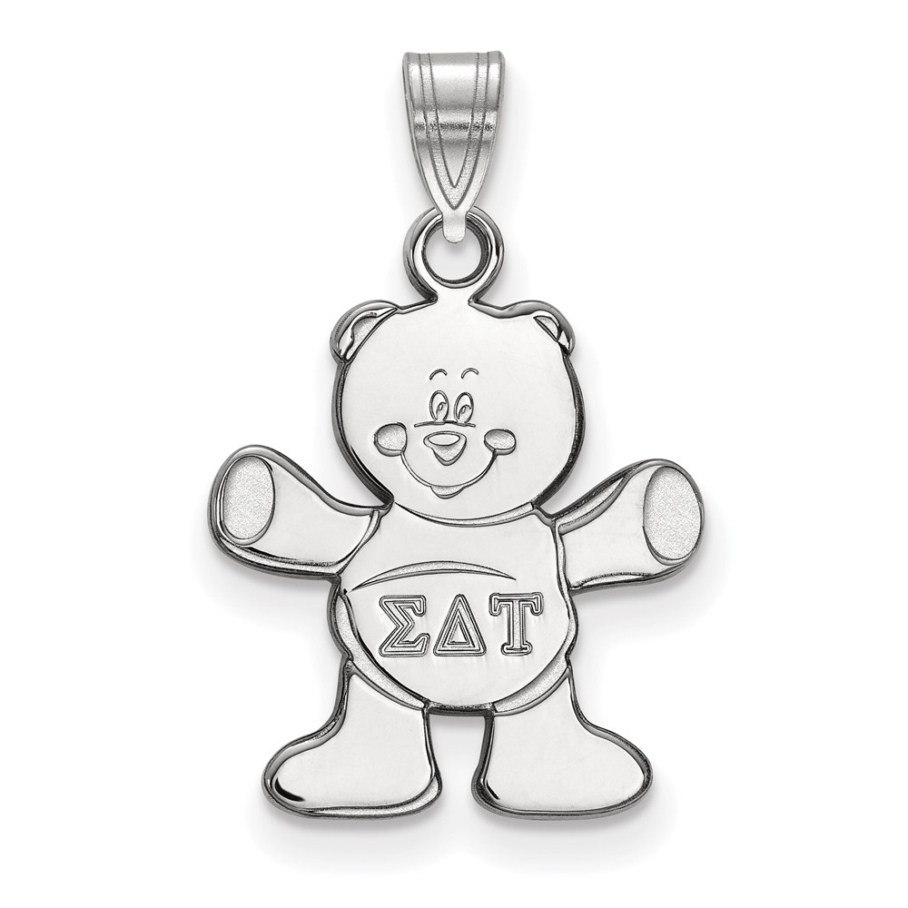 Sterling Silver Rhodium-plated LogoArt Sigma Delta Tau Sorority Symbol Small Pendant