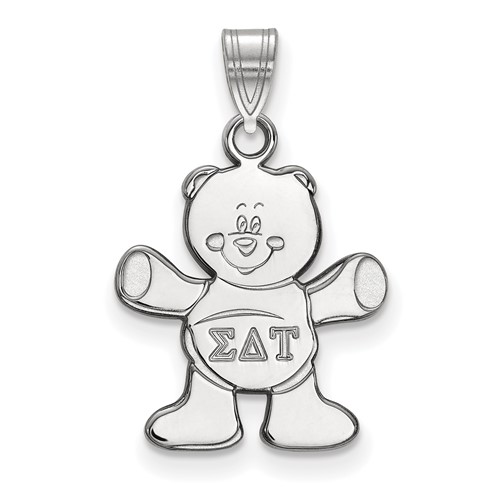 Sterling Silver Rhodium-plated LogoArt Sigma Delta Tau Sorority Symbol Small Pendant