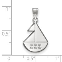 Sterling Silver Rhodium-plated LogoArt Sigma Sigma Sigma Sorority Symbol Small Pendant view 2