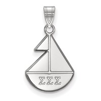 Sterling Silver Rhodium-plated LogoArt Sigma Sigma Sigma Sorority Symbol Small Pendant view 1