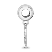Sterling Silver Rhodium-plated LogoArt Syracuse University Mascot Small Dangle Bead Charm view 2