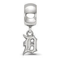 Sterling Silver Rhodium Plated Major League Baseball LogoArt Detroit Tigers Dangle Bead view 2