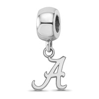Sterling Silver Rhodium-plated LogoArt University of Alabama Letter a Extra Small Dangle Bead Charm view 1