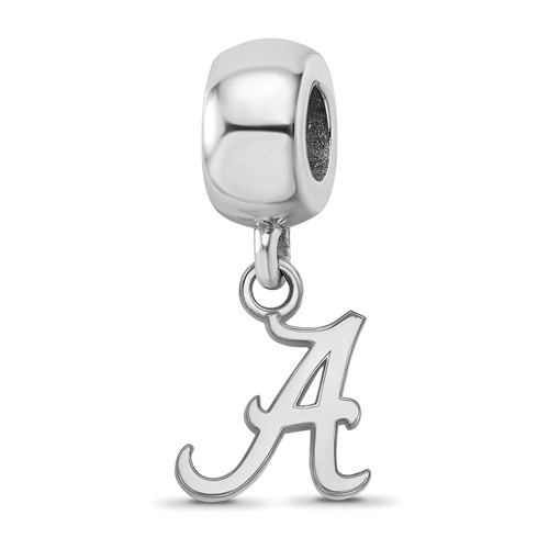 Sterling Silver Rhodium-plated LogoArt University of Alabama Letter a Extra Small Dangle Bead Charm