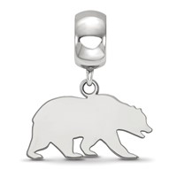 Sterling Silver Rhodium-plated LogoArt University of California Berkeley Bear Small Dangle Bead Charm view 2