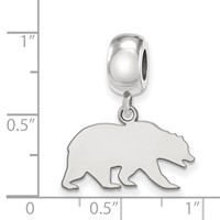 Sterling Silver Rhodium-plated LogoArt University of California Berkeley Bear Small Dangle Bead Charm view 3