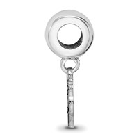 Sterling Silver Rhodium-plated LogoArt University of Florida Gator Extra Small Dangle Bead Charm view 2