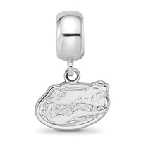 Sterling Silver Rhodium-plated LogoArt University of Florida Gator Extra Small Dangle Bead Charm view 3