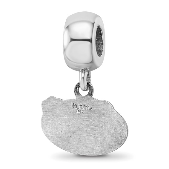 Sterling Silver Rhodium-plated LogoArt University of Florida Gator Extra Small Dangle Bead Charm