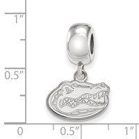 Sterling Silver Rhodium-plated LogoArt University of Florida Gator Extra Small Dangle Bead Charm view 4