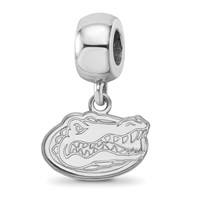 Sterling Silver Rhodium-plated LogoArt University of Florida Gator Extra Small Dangle Bead Charm view 1