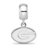 Sterling Silver Rhodium-plated LogoArt University of Georgia Letter G Extra Small Dangle Bead Charm view 3