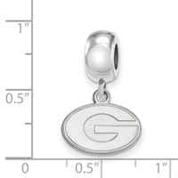 Sterling Silver Rhodium-plated LogoArt University of Georgia Letter G Extra Small Dangle Bead Charm view 4