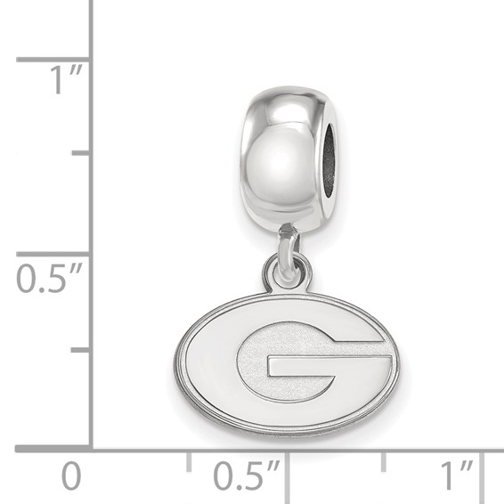Sterling Silver Rhodium-plated LogoArt University of Georgia Letter G Extra Small Dangle Bead Charm