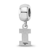Sterling Silver Rhodium-plated LogoArt University of Illinois Letter I Extra Small Dangle Bead Charm view 5