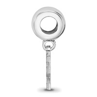 Sterling Silver Rhodium-plated LogoArt University of Kentucky U-k Extra Small Dangle Bead Charm view 2
