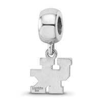 Sterling Silver Rhodium-plated LogoArt University of Kentucky U-k Extra Small Dangle Bead Charm view 5