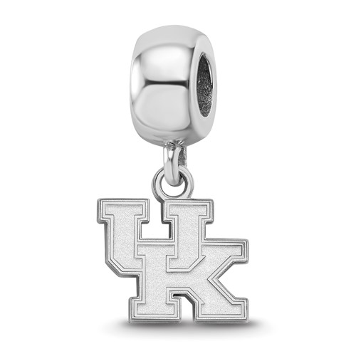 Sterling Silver Rhodium-plated LogoArt University of Kentucky U-k Extra Small Dangle Bead Charm