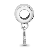 Sterling Silver Rhodium-plated LogoArt University of Mississippi Ole Miss Extra Small Oval Dangle Bead Charm view 2