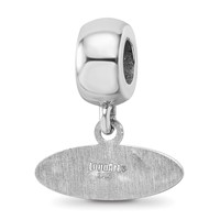 Sterling Silver Rhodium-plated LogoArt University of Mississippi Ole Miss Extra Small Oval Dangle Bead Charm view 5