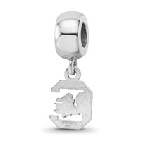 Sterling Silver Rhodium-plated LogoArt University of South Carolina Extra Small Dangle Bead Charm view 5