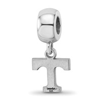 Sterling Silver Rhodium-plated LogoArt University of Tennessee Letter T Extra Small Dangle Bead Charm view 5