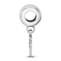 Sterling Silver Rhodium-plated LogoArt University of Virginia Extra Small Dangle Bead Charm view 2