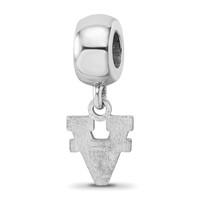Sterling Silver Rhodium-plated LogoArt University of Virginia Extra Small Dangle Bead Charm view 5