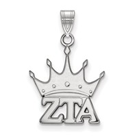 Sterling Silver Rhodium-plated LogoArt Zeta Tau Alpha Sorority Symbol Small Pendant view 1