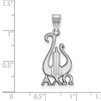 Sterling Silver Rhodium-plated LogoArt Alpha Chi Omega Sorority Symbol Large Pendant view 2