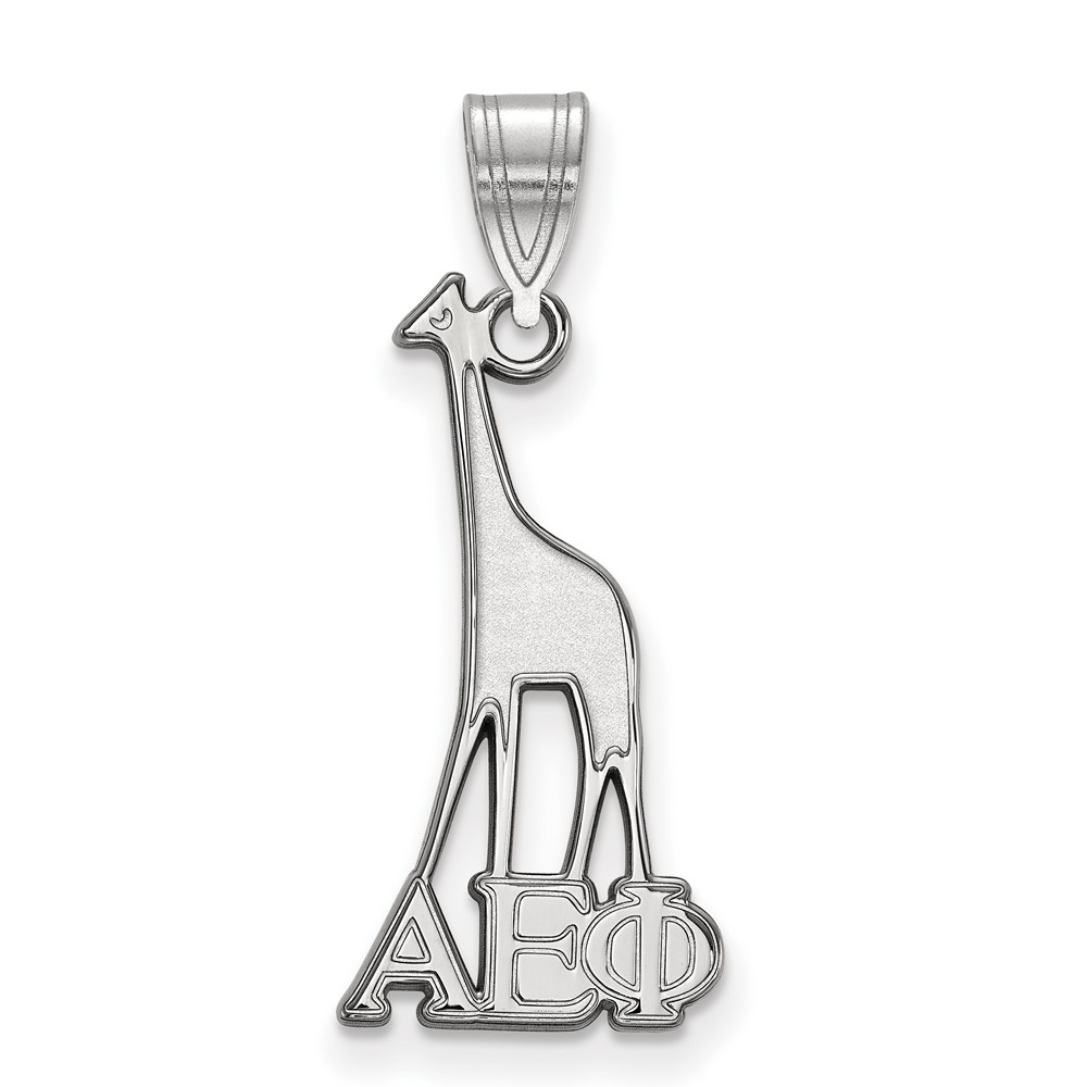 Sterling Silver Rhodium-plated LogoArt Alpha Epsilon Phi Sorority Symbol Medium Pendant