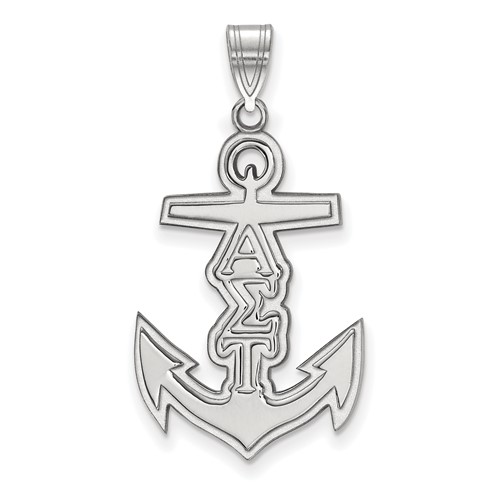 Sterling Silver Rhodium-plated LogoArt Alpha Sigma Tau Sorority Symbol Medium Pendant