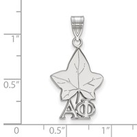 Sterling Silver Rhodium-plated LogoArt Alpha Phi Sorority Symbol Medium Pendant view 2