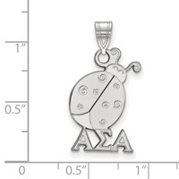 Sterling Silver Rhodium-plated LogoArt Alpha Sigma Alpha Sorority Symbol Medium Pendant view 2