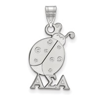 Sterling Silver Rhodium-plated LogoArt Alpha Sigma Alpha Sorority Symbol Medium Pendant view 1