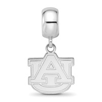 Sterling Silver Rhodium-plated LogoArt Auburn University A-u Small Dangle Bead Charm view 3