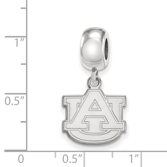 Sterling Silver Rhodium-plated LogoArt Auburn University A-U Small Dangle Bead Charm
