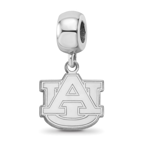 Sterling Silver Rhodium-plated LogoArt Auburn University A-u Small Dangle Bead Charm