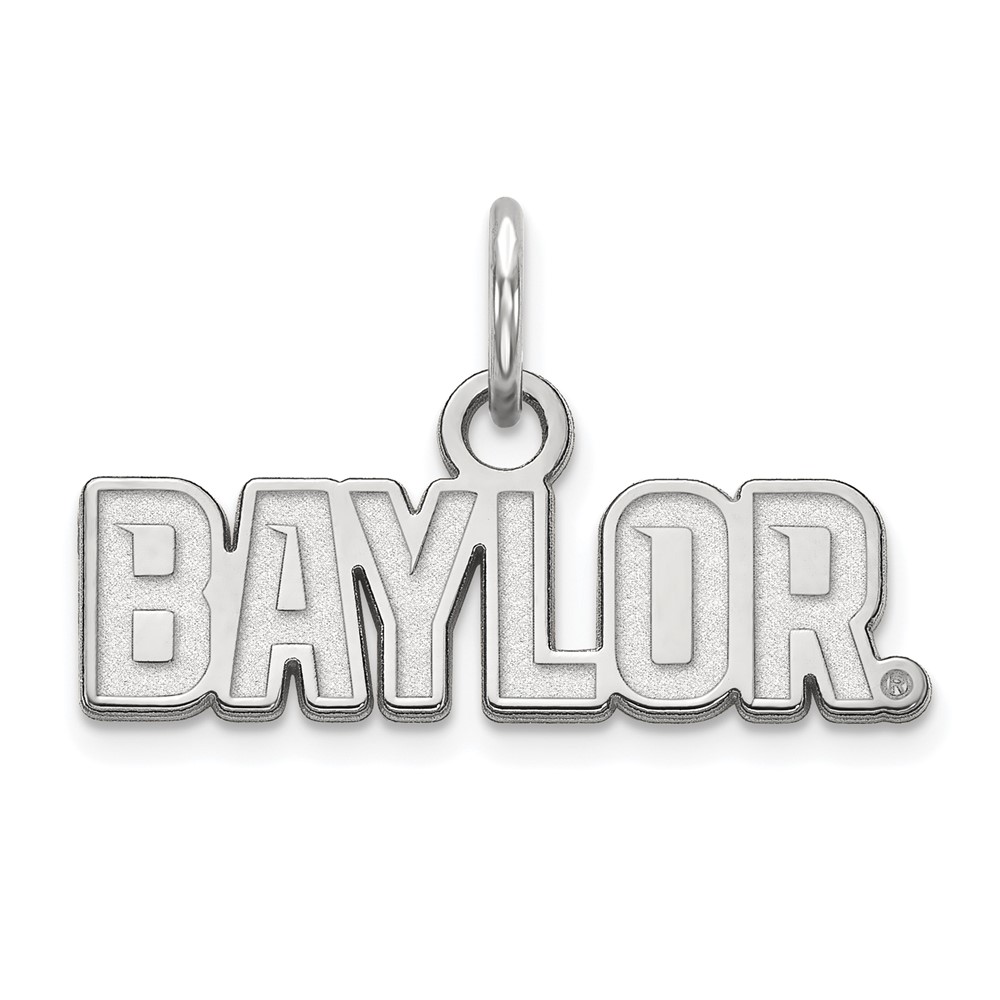 Sterling Silver Rhodium-plated LogoArt Baylor University Extra Small Pendant