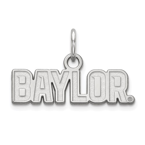 Sterling Silver Rhodium-plated LogoArt Baylor University Extra Small Pendant