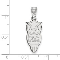 Sterling Silver Rhodium-plated LogoArt Chi Omega Sorority Symbol Medium Pendant view 2