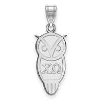 Sterling Silver Rhodium-plated LogoArt Chi Omega Sorority Symbol Medium Pendant view 1