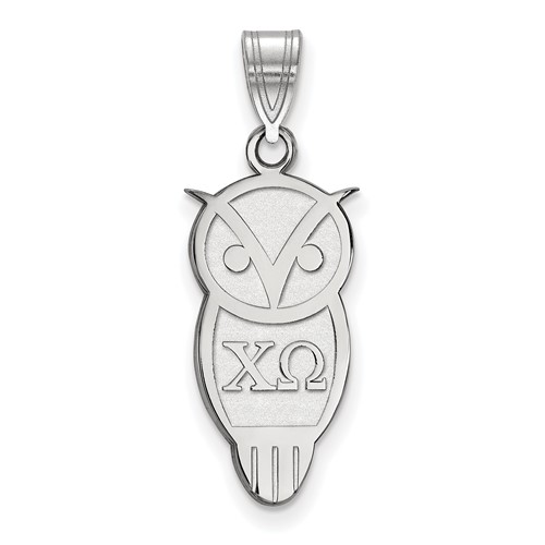 Sterling Silver Rhodium-plated LogoArt Chi Omega Sorority Symbol Medium Pendant