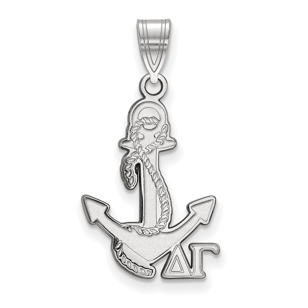 Sterling Silver Rhodium-plated LogoArt Delta Gamma Sorority Symbol Medium Pendant