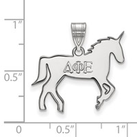 Sterling Silver Rhodium-plated LogoArt Delta Phi Epsilon Sorority Symbol Medium Pendant view 2